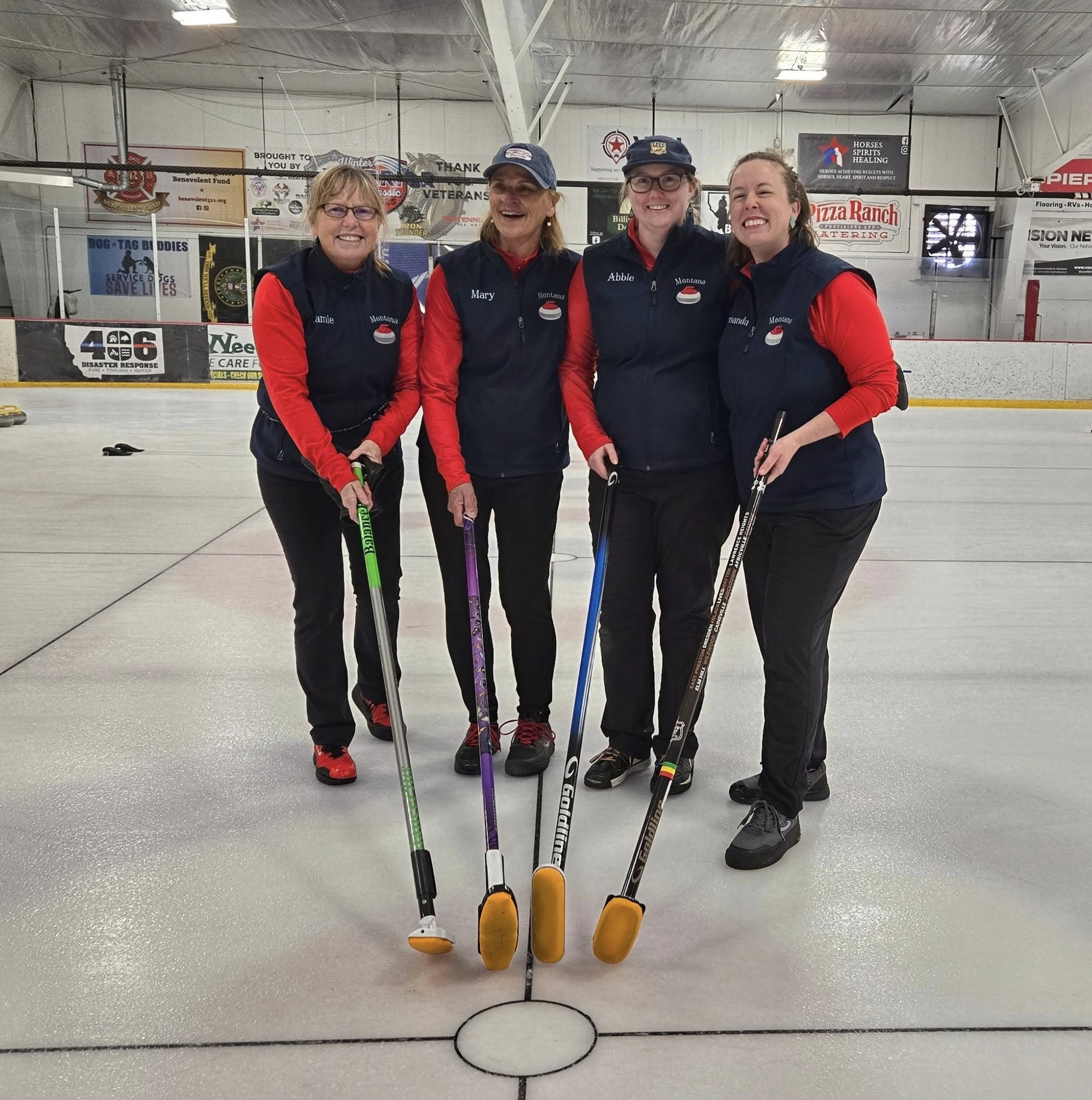 May be an image of 4 people, people skating, people playing hockey and text